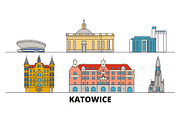 Poland, Katowice flat landmarks