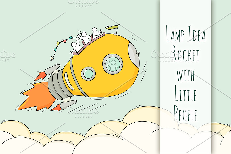 Cartoon Lamp Idea rocket