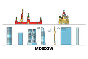 Russia, Moscow City flat landmarks