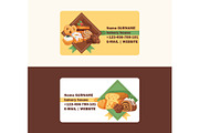 Pastry vector business card baked