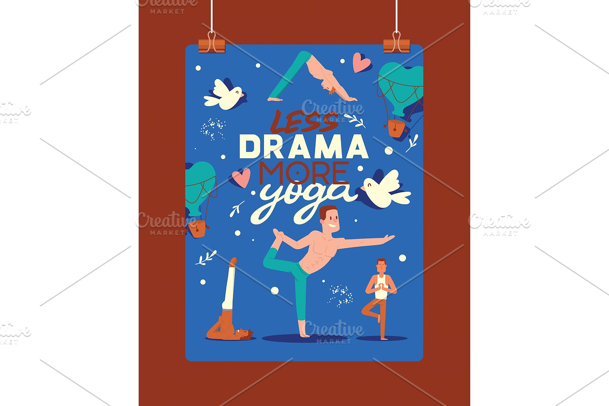Yoga vector people yogi character in Illustrations - product preview 8