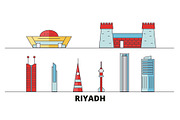Saudi Arabia, Riyadh flat landmarks