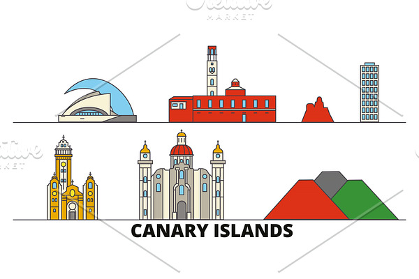 Spain, Canary Islands flat landmarks