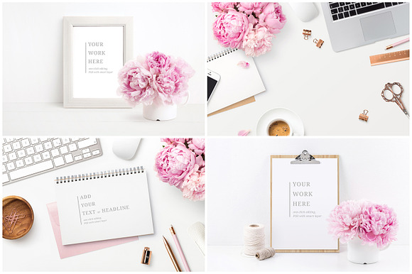 Pink Peonies - 16 Photos and Mockups in Branding Mockups - product preview 1