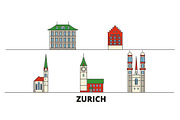 Switzerland, Zurich flat landmarks