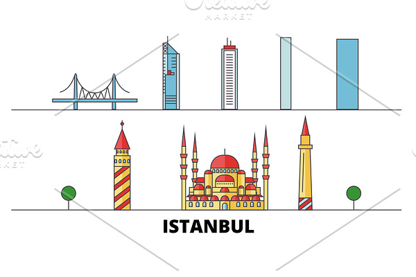 Turkey, Istanbul flat landmarks