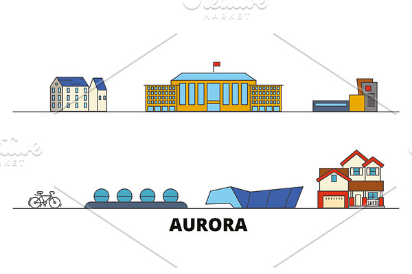 United States, Aurora flat landmarks