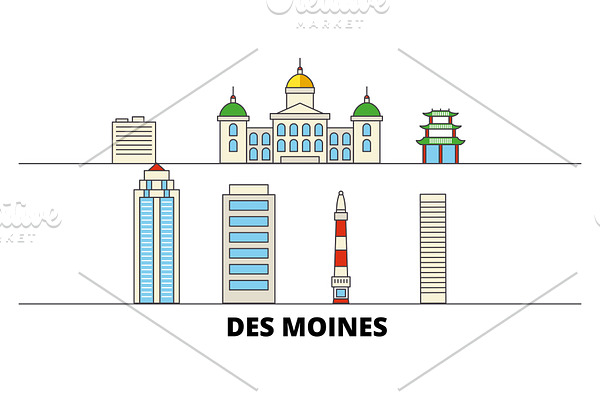 United States, Des Moines flat