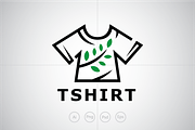 T Shirt with Leaf Motif Logo