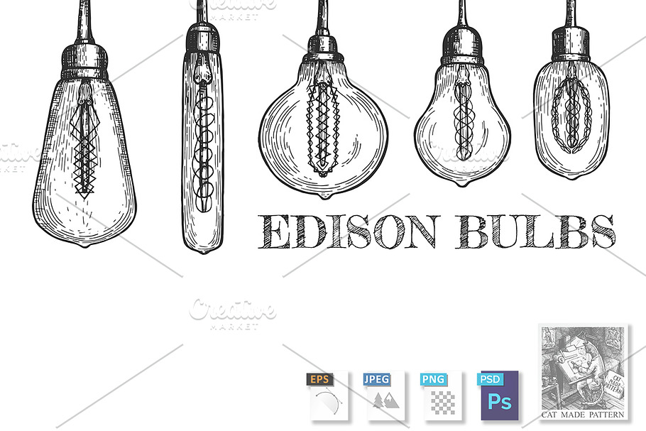 Edison bulbs set in Illustrations - product preview 8