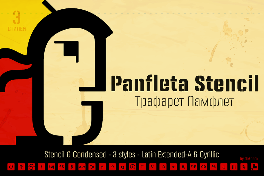 Panfleta Stencil -3 fonts- in Stencil Fonts - product preview 8