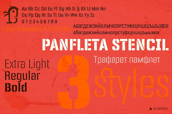 Panfleta Stencil -3 fonts- in Stencil Fonts - product preview 3