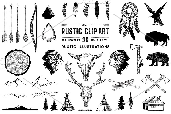 Rustic Clip Art Volume 4