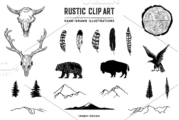 Rustic Clip Art Volume 4 in Illustrations - product preview 4