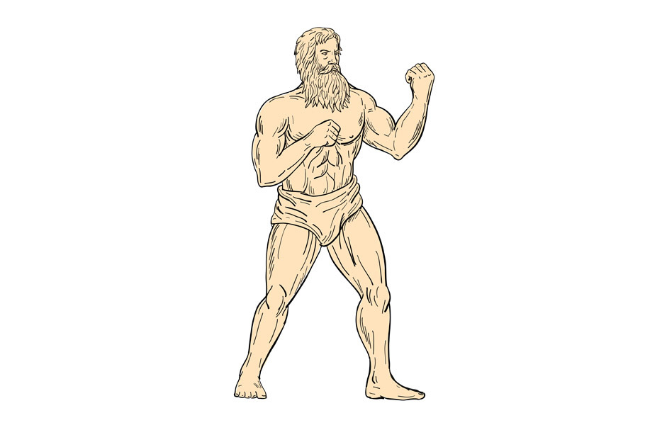 Hercules In Boxer Fighting Stance