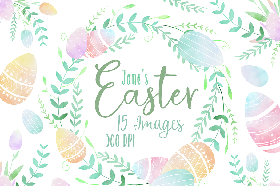 Watercolor Easter Border Clipart
