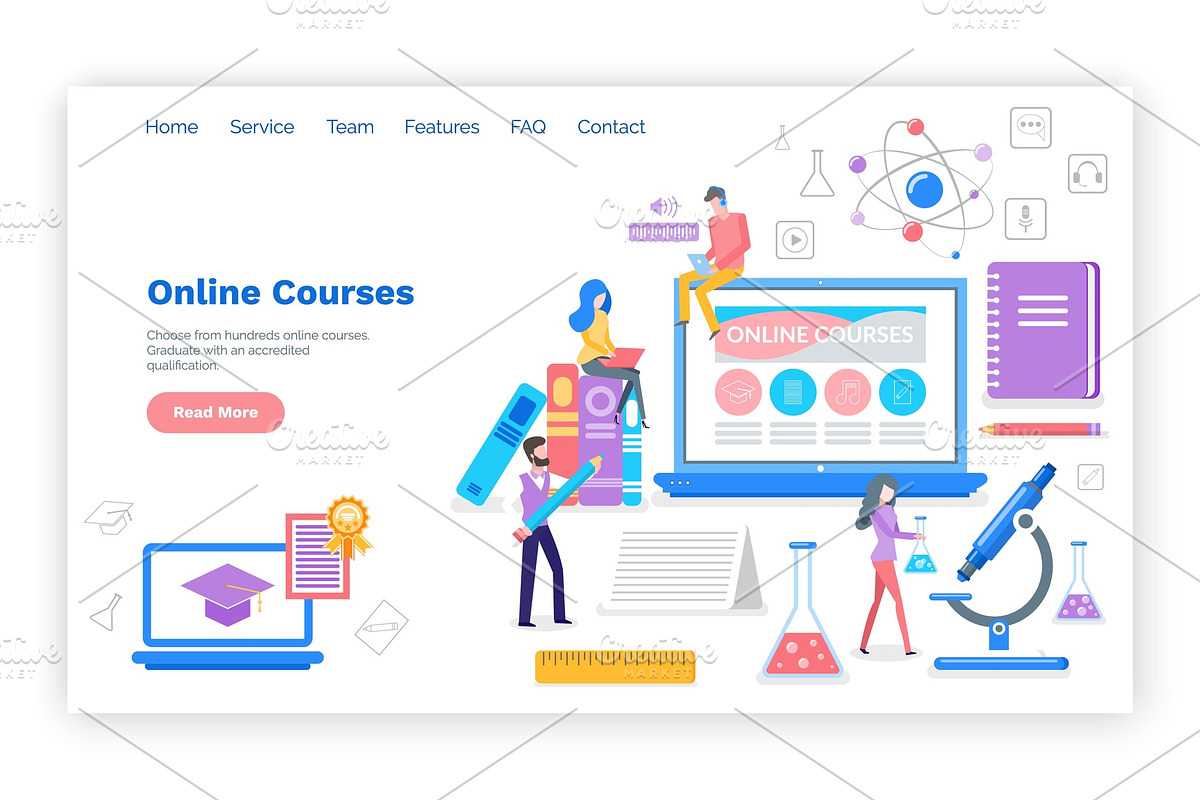 Online Courses People Learning in Illustrations - product preview 8