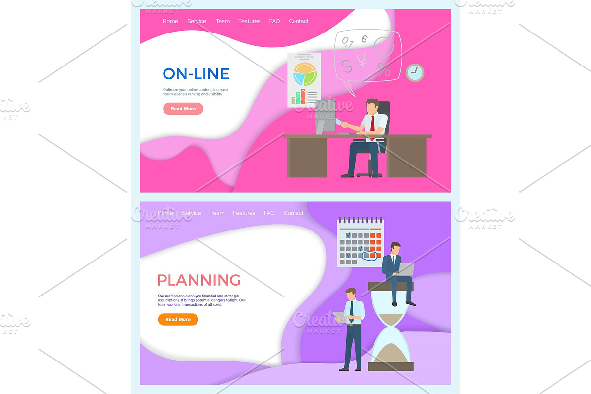 Online Business Businessman Sitting in Illustrations - product preview 8