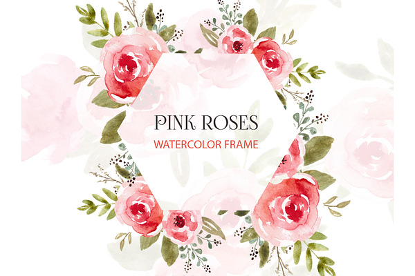 Watercolor Floral Frame Clipart png