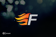 F Letter - Hot Fire Logo