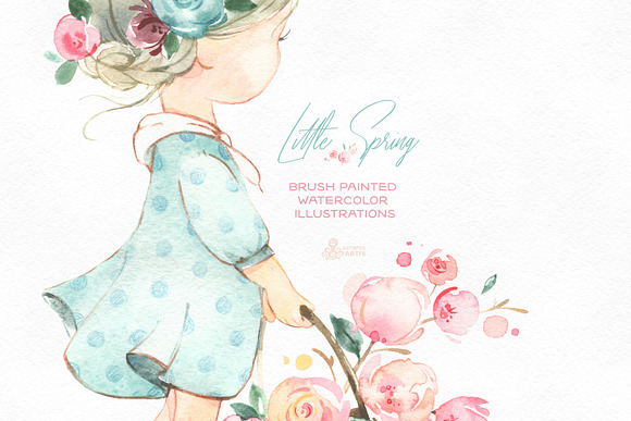 Little Spring. Cute Watercolor Set in Illustrations - product preview 5