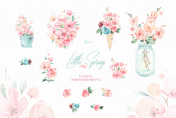Little Spring. Cute Watercolor Set in Illustrations - product preview 8