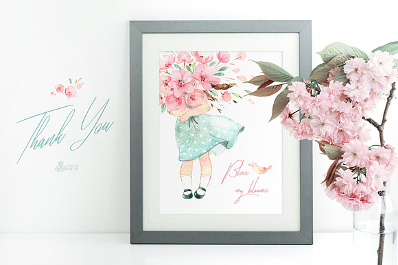 Little Spring. Cute Watercolor Set in Illustrations - product preview 9