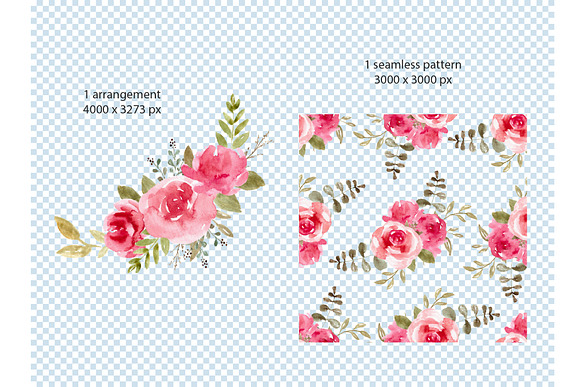 Watercolor Floral Elements Clipart in Illustrations - product preview 3
