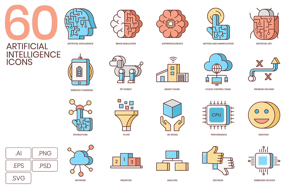 Artificial Intelligence Flat Icons in Flat Icons - product preview 8