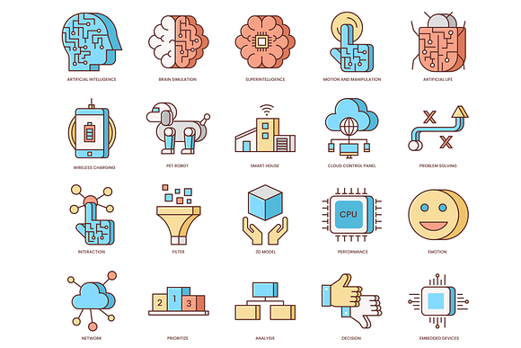 Artificial Intelligence Flat Icons in Flat Icons - product preview 1