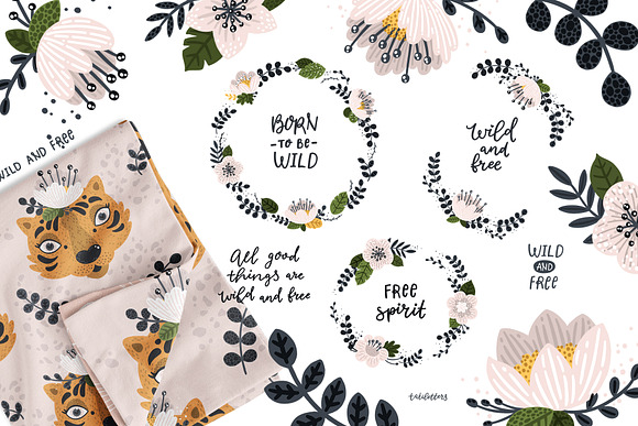 Wild Animals and Flowers in Illustrations - product preview 3