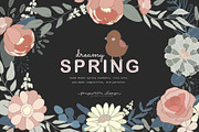 Dreamy Spring Cliparts & Patterns