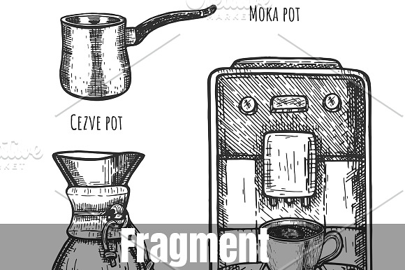 Collection of coffeemakers in Illustrations - product preview 1