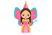 Cute kawaii magic fairy character