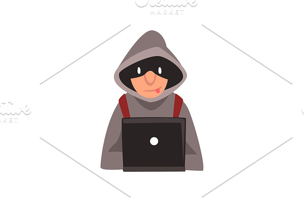 Hacker in Hoodie and Black Mask
