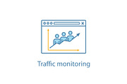 Website traffic color icon