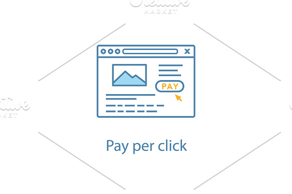 Pay per click color icon