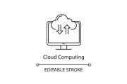 Cloud computing linear icon