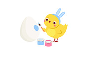 Cute chicken paint Easter eggs