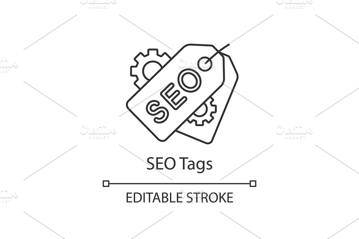 SEO tags linear icon in Icons - product preview 8