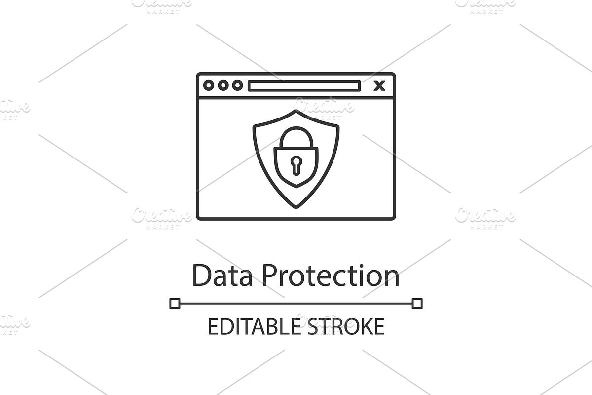 Data protection linear icon in Icons - product preview 8