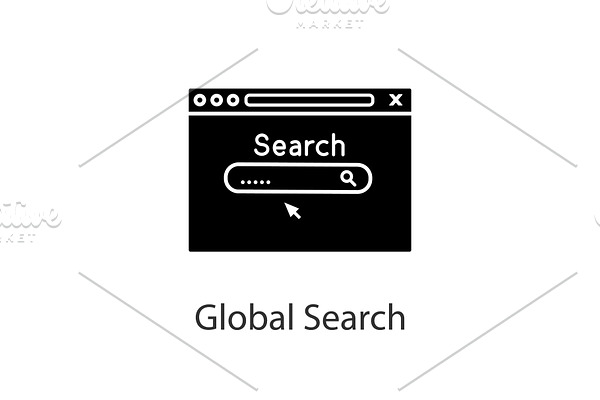 Web search engine glyph icon