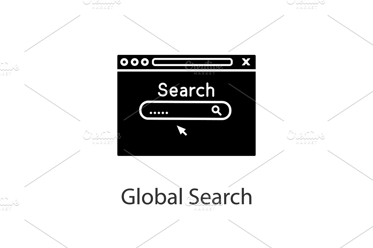 Web search engine glyph icon in Icons - product preview 8
