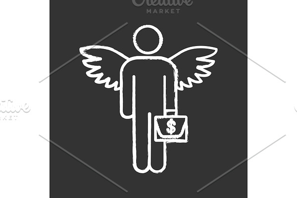 Angel investor chalk icon