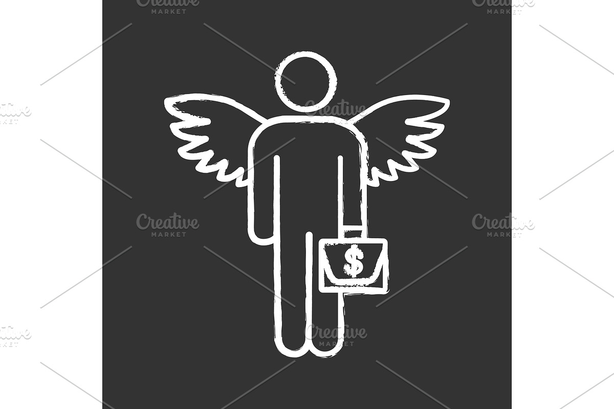 Angel investor chalk icon in Icons - product preview 8