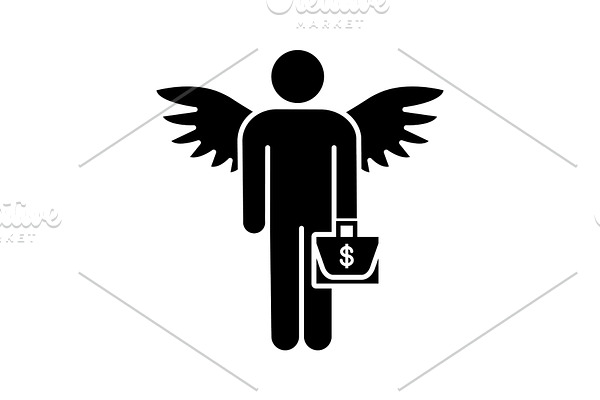 Angel investor glyph icon