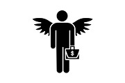 Angel investor glyph icon