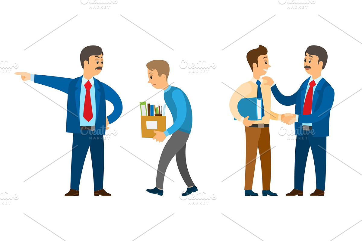 Boss Firing Worker, Sacked Person in Illustrations - product preview 8