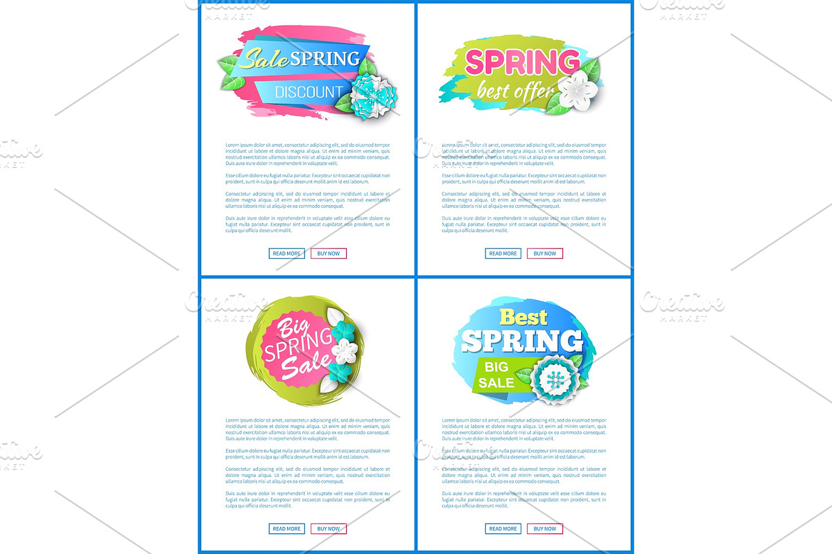Spring Sale Price Tags on Posters in Illustrations - product preview 8