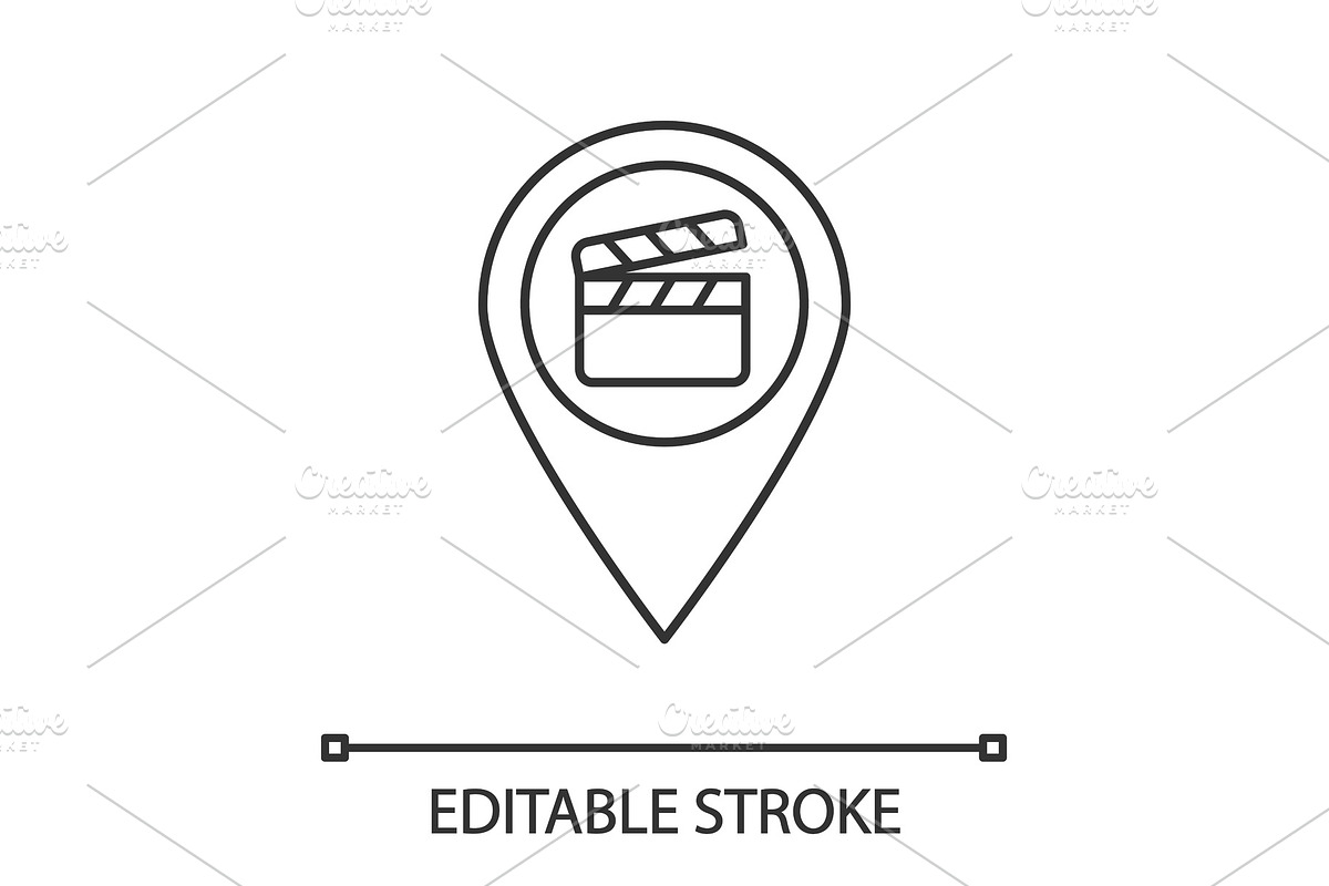 Film locations linear icon in Icons - product preview 8